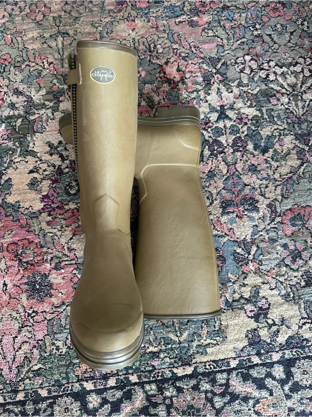Waterproof Tall Rain Boots in Olive - le chameau- made in FRANCE 🇫🇷
